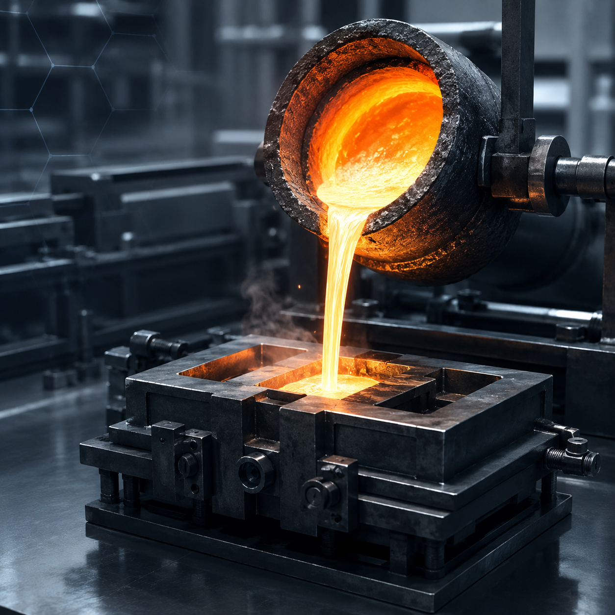 Atmosphere protected die casting process for amorphous alloy